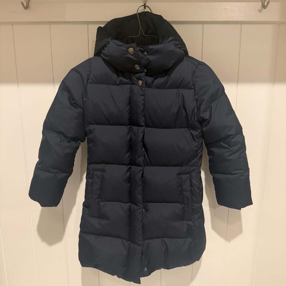 Crewcuts Girls Navy Blue Puffer Jacket Hooded Outerwear Size 6/7